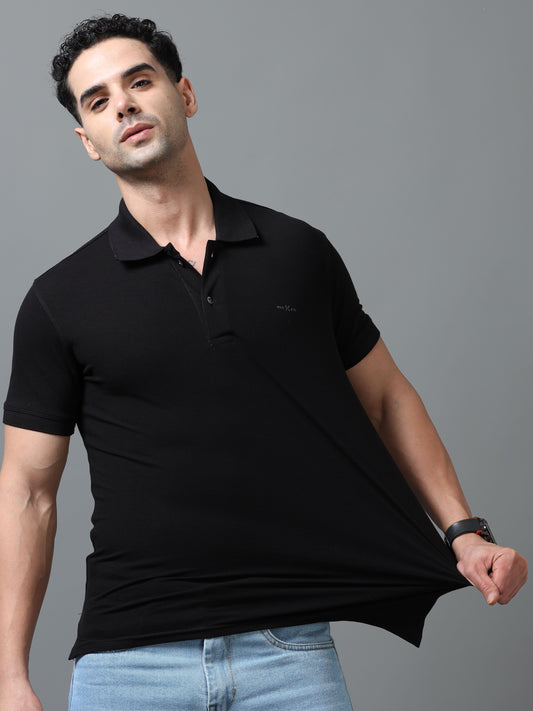 Imported Black Collar Polo Neck