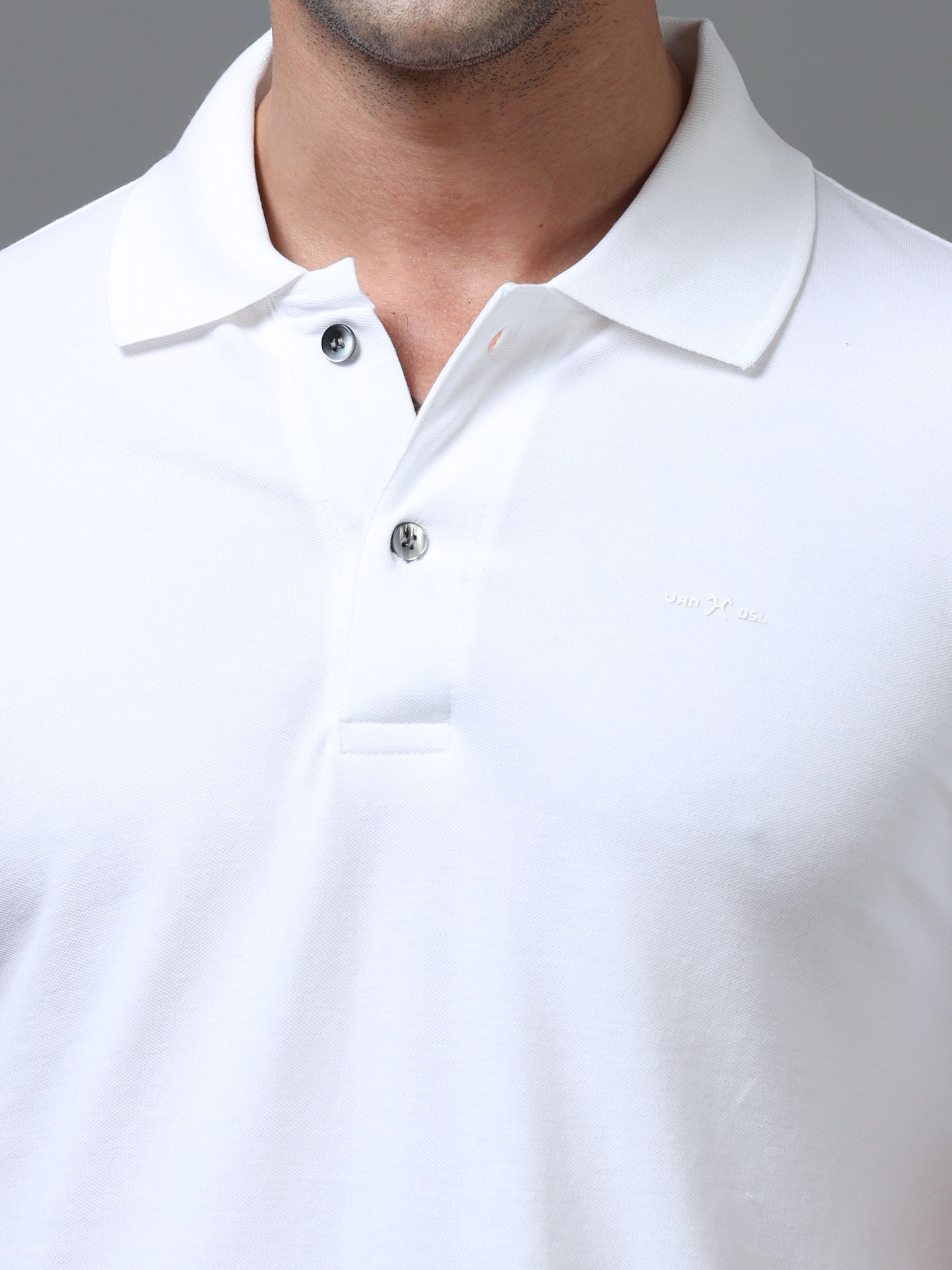 Imported White Collar Polo Neck