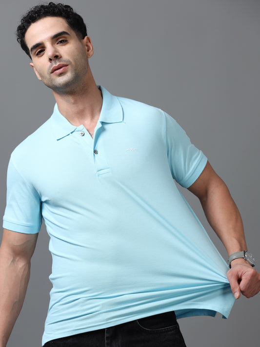 Imported Skyblue Collar Polo Neck