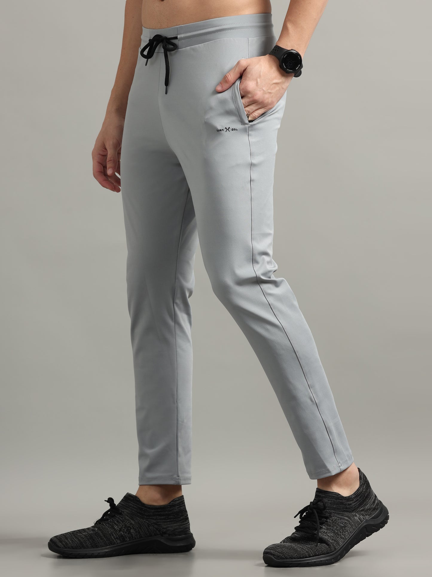 Grey 4 Way Lycra Track Pant