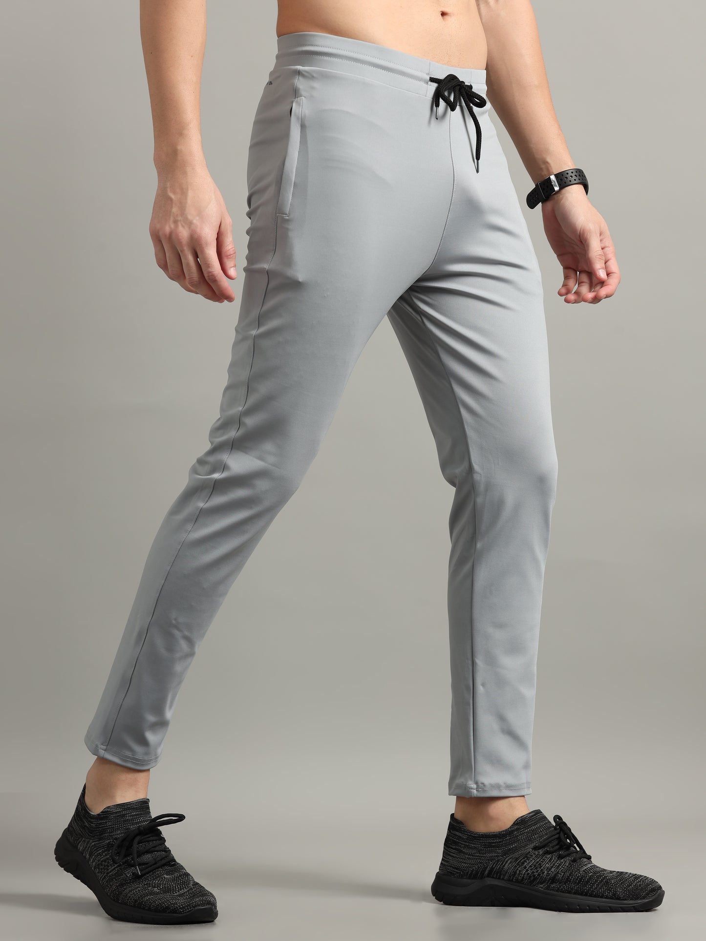 Grey 4 Way Lycra Track Pant