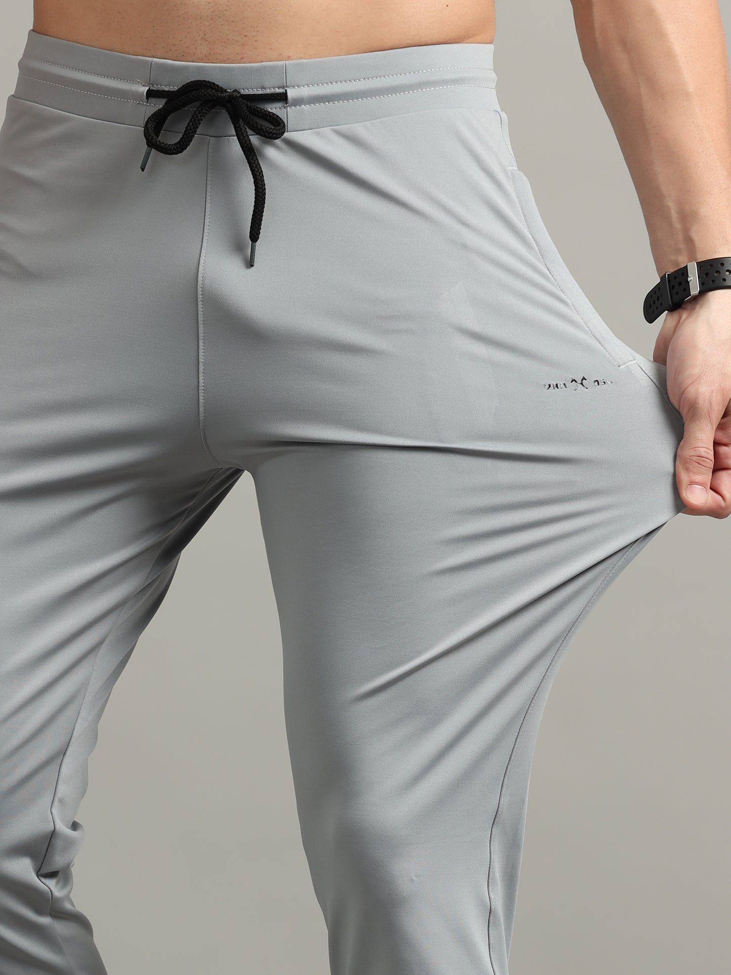 Grey 4 Way Lycra Track Pant