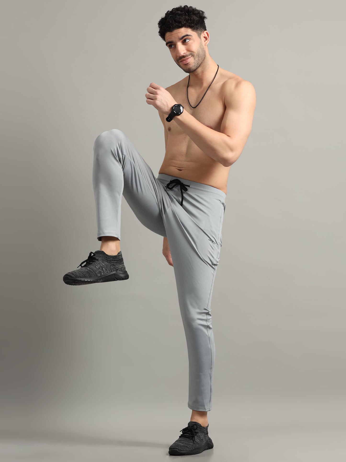 Grey 4 Way Lycra Track Pant