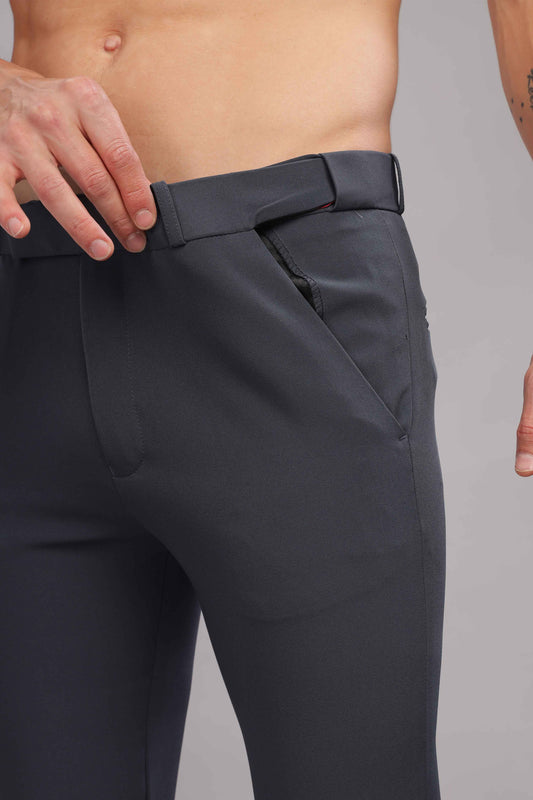 Jet Grey Flexi Waist Trouser