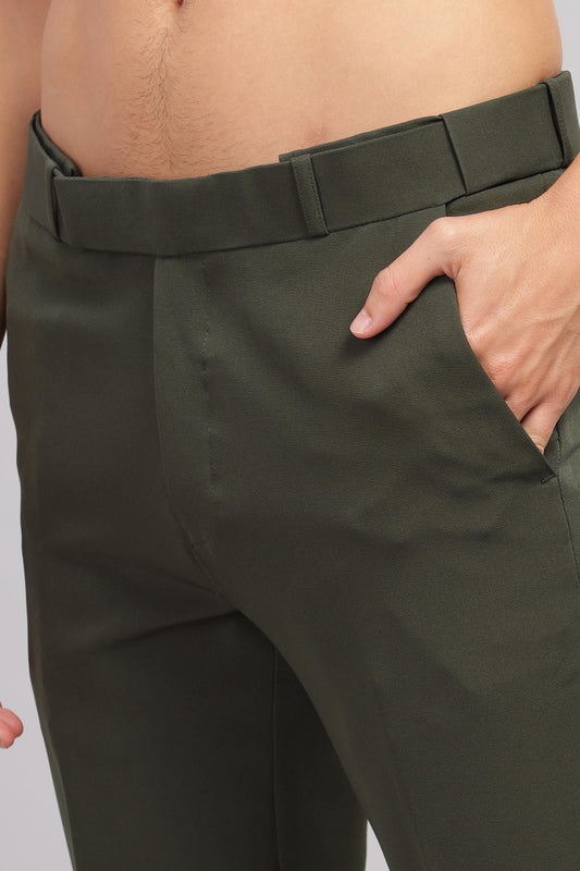 Olive Flexi Waist Trouser