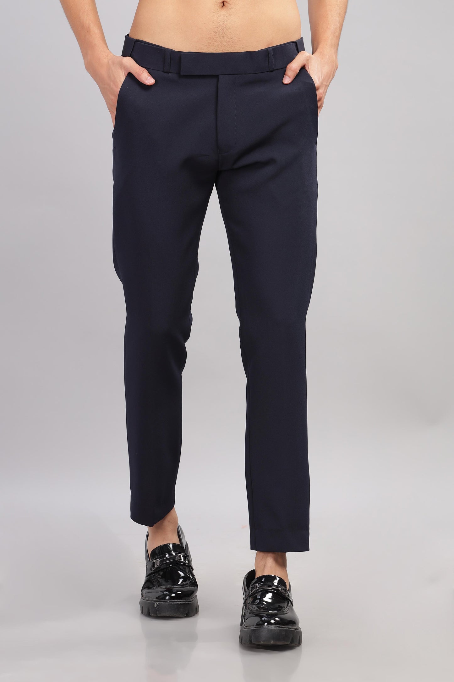 Navy Flexi Waist Trouser