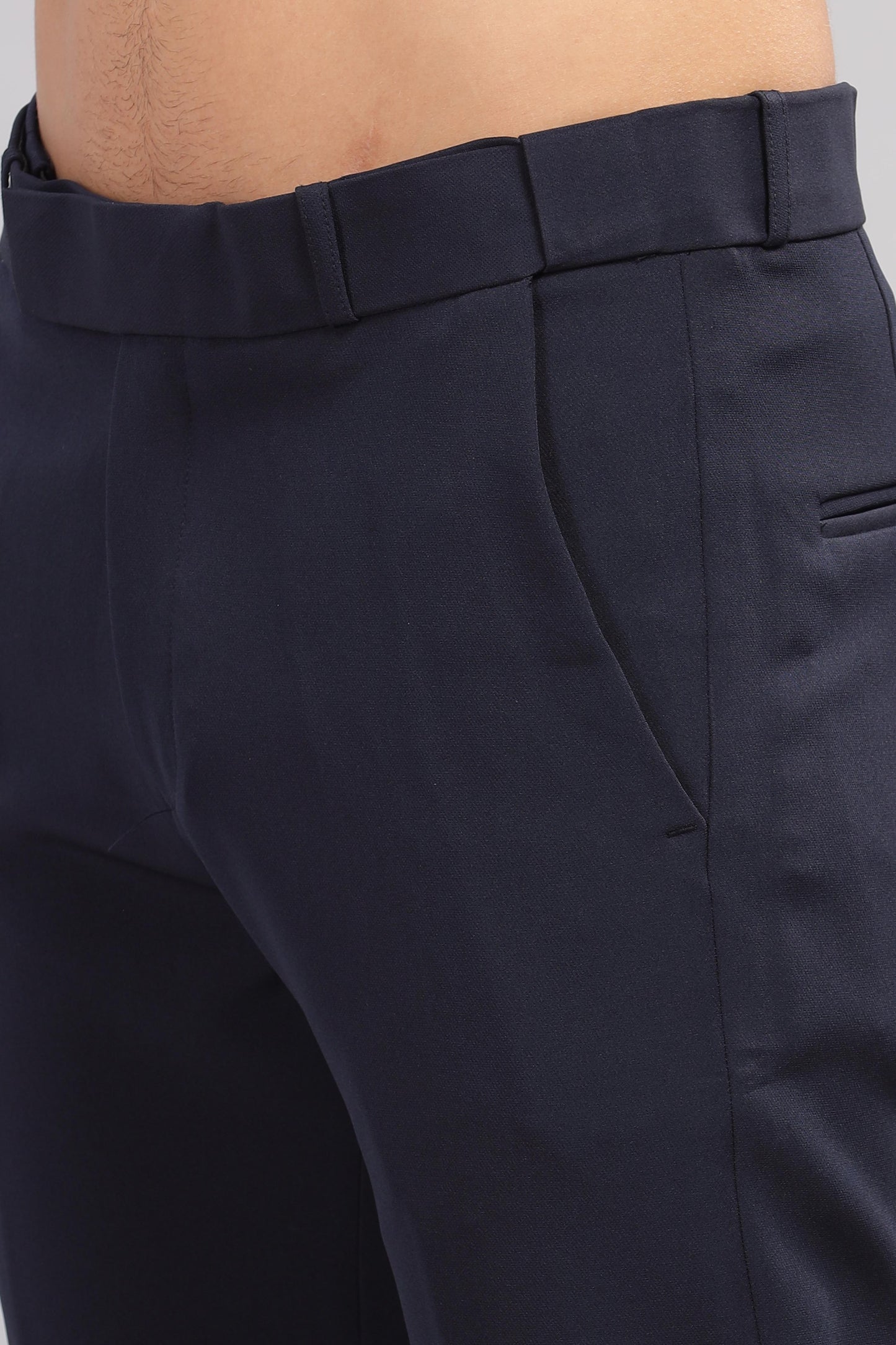 Navy Flexi Waist Trouser