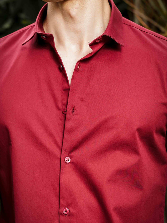 Maroon Satin Shirt