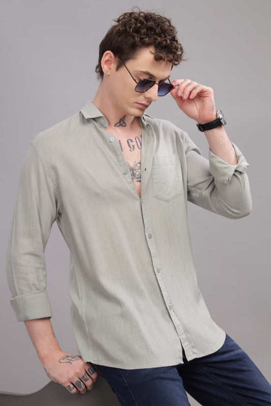 Pure Linen Grey Shirt