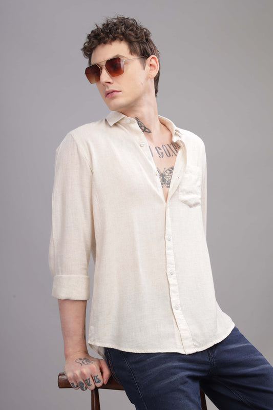 Pure Linen Cream Shirt