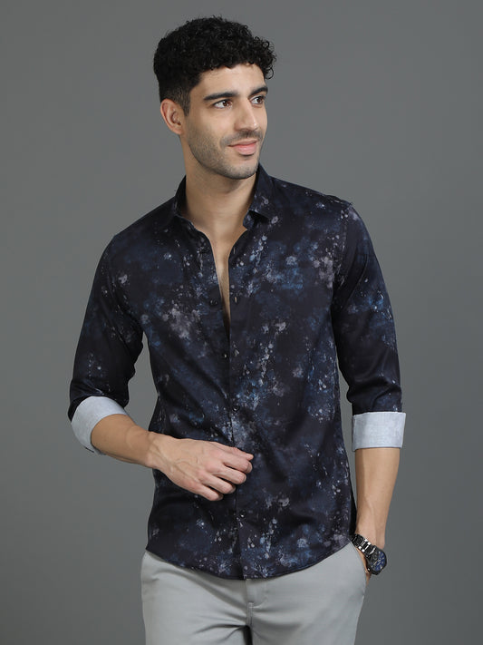 Black Street Style Print Shirt