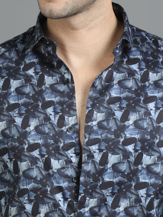 Blue geometric Printed Shirt