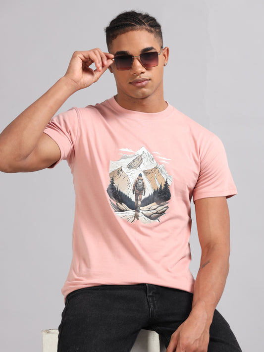 Pink Hiking Printed Tee