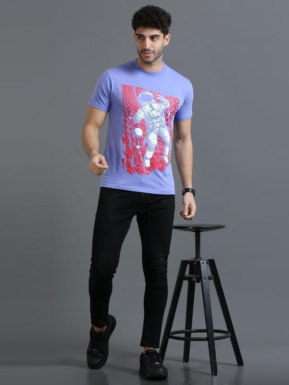 Tossed into the Void Blue Printed Tee