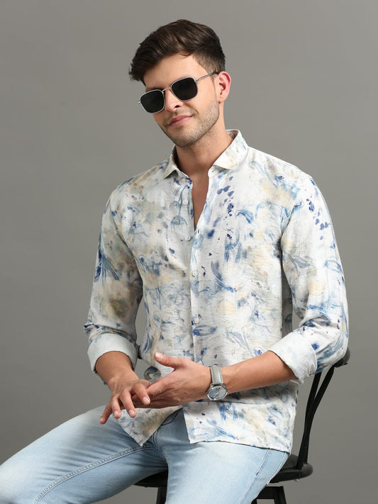 Azure Bloom Full Sleeve Shirt