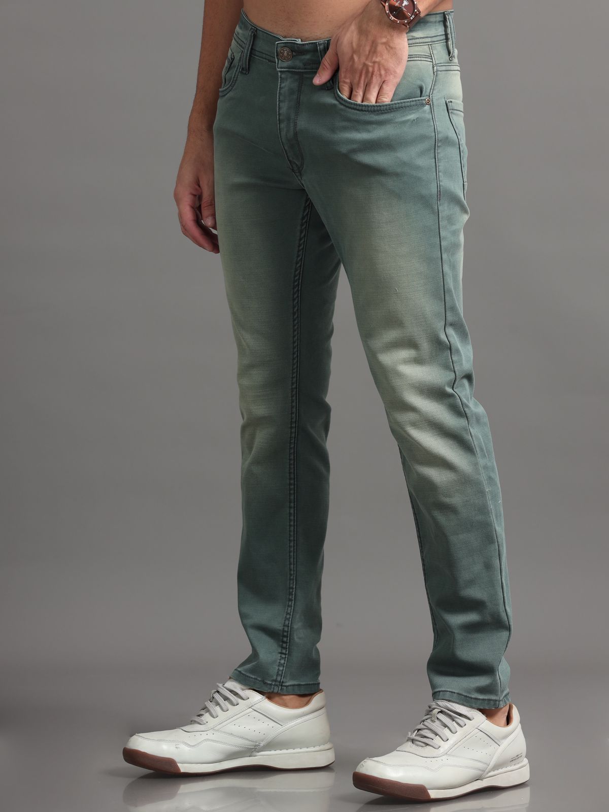 Spanish Green Denim Jeans