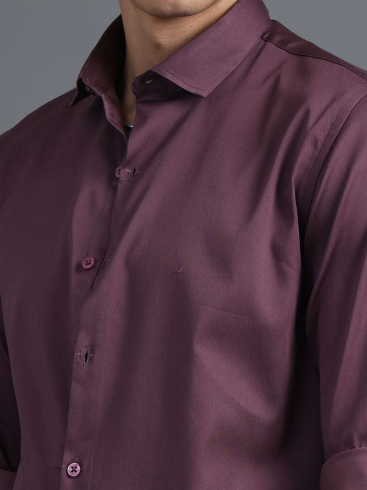 Purple Taupe Satin Shirt