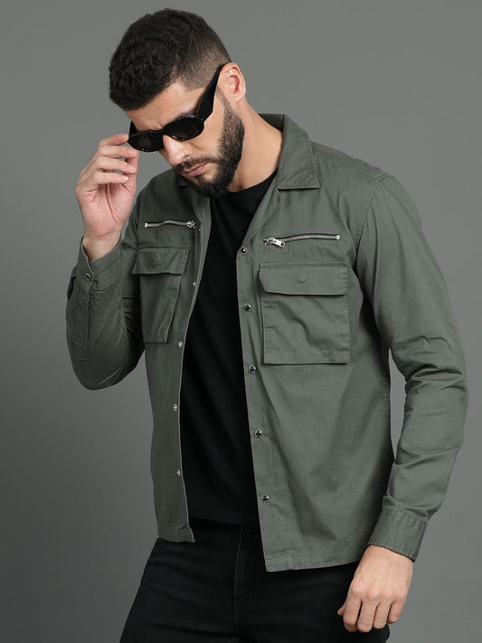 Olive Zipper RFD Shirt